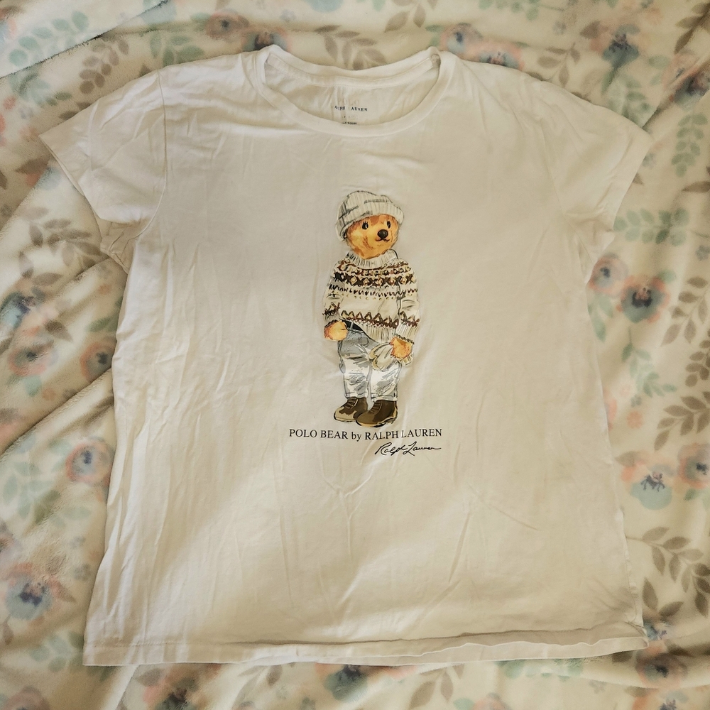 Polo Ralph Lauren Bear White Tee Shirt XS